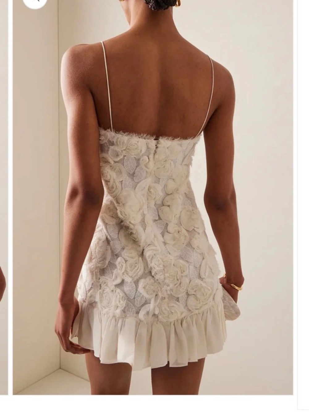 Ivory Floral Appliqué Mini Dress - Picture 2 of 3